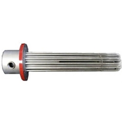 2" 150# Steel Flange Heater, 316SS 3 elements, 5kW, 30" imm., 23W/sq.in