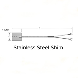 Stainless Steel Spade Thermocouple with Fiberglass Insulated Leadwires