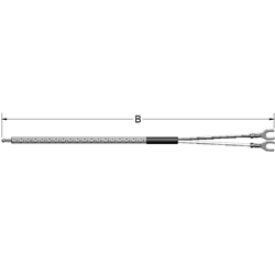 Insulated Wire Type J Thermocouple 24 Gauge Wire, Fiberglass insulation (900F)