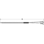 Insulated Wire Type J Thermocouple 20 Gauge Wire, High Temp Fiberglass insulation (1300F)