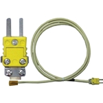 Thermocouple: Type K, 25 ft, 24 AWG, Fiberglass-Insulated